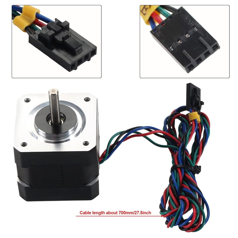 FYSETC 3D Printer Prusai3 MK3S+ Extruder Motor NEMA17 Bipolar 2 Phase 1.8 Degree 20mm Shaft Small Motor with Integrated Connecting Wire Compatible with MK2 MK3S E Axis or CNC Machine - Image 3